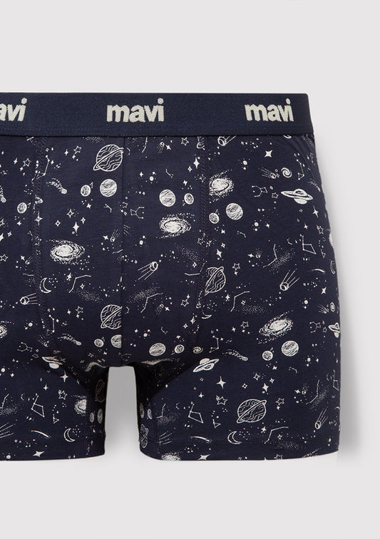 Navy Printed Boxers
