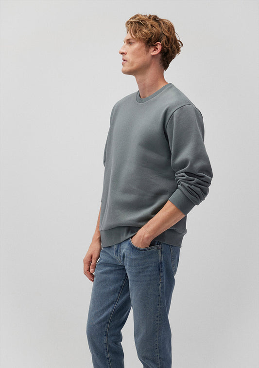 Crew Neck Green Basic Sweatshirt
