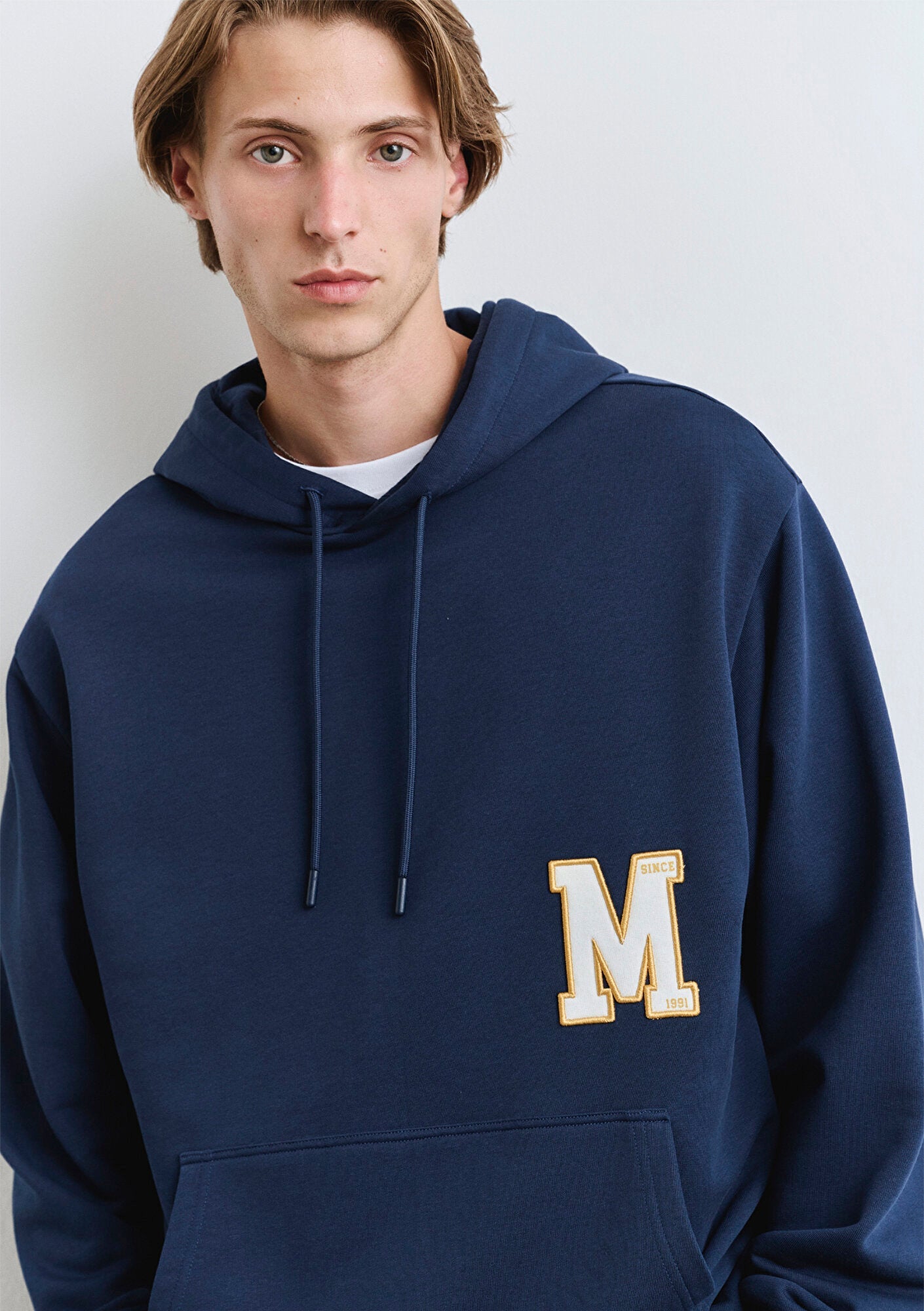 Back Printed Hooded Navy Sweatshirt