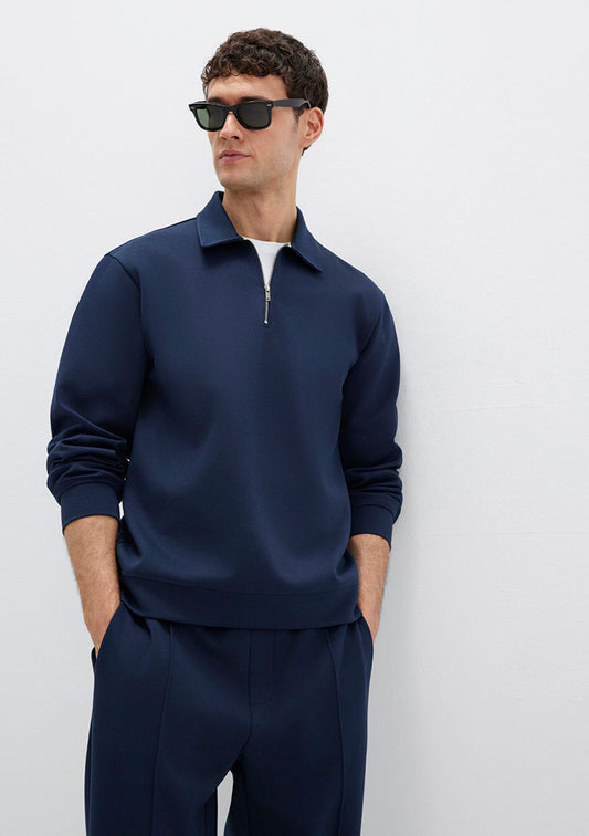 Half Zip Navy Sweatshirt