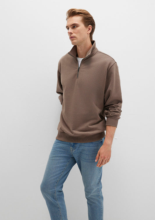 Half Zip Brown Sweatshirt