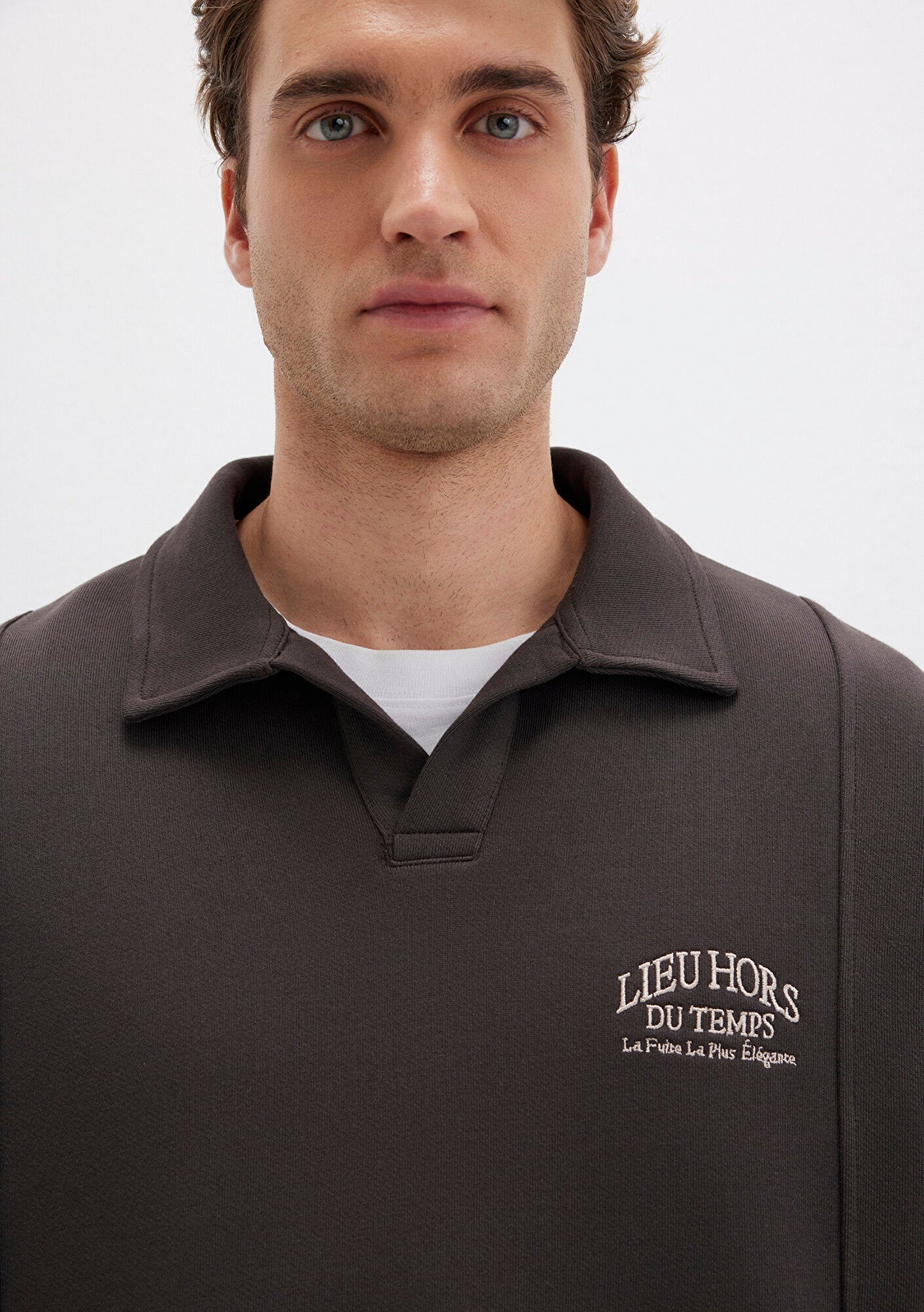 Brown Polo Neck Sweatshirt