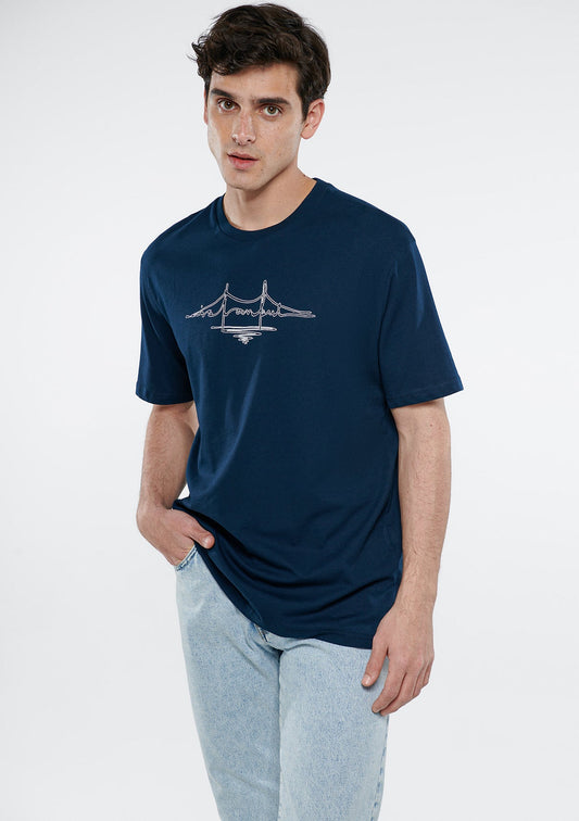 İstanbul Printed Navy T-Shirt