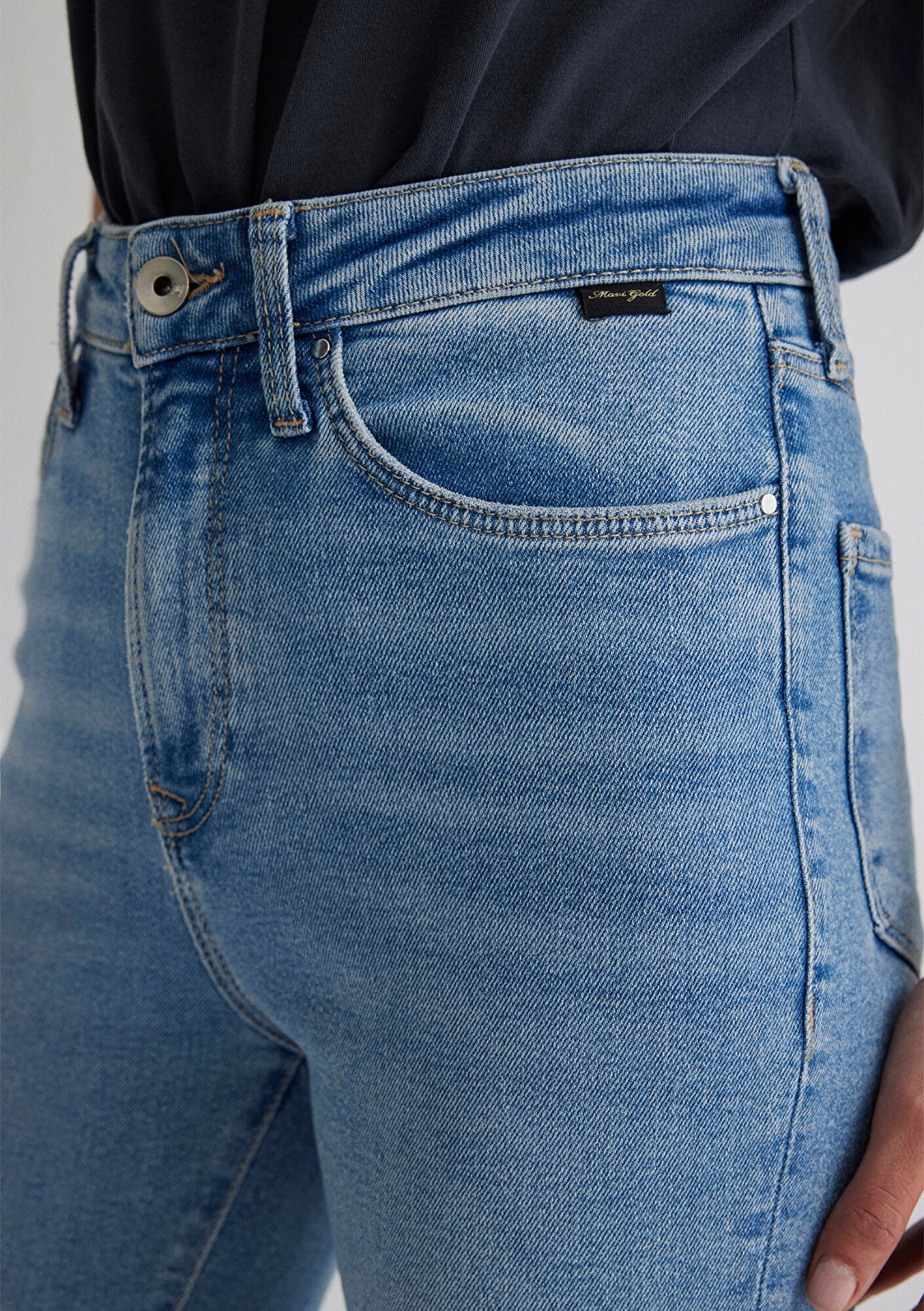 Serenay Mid Used Gold Shape Jean Pants