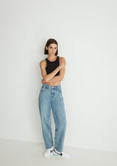Leila Mid Blue Denim Jean Pants