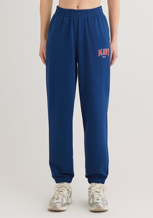 Mavi Logo Printed Navy Sweatpants