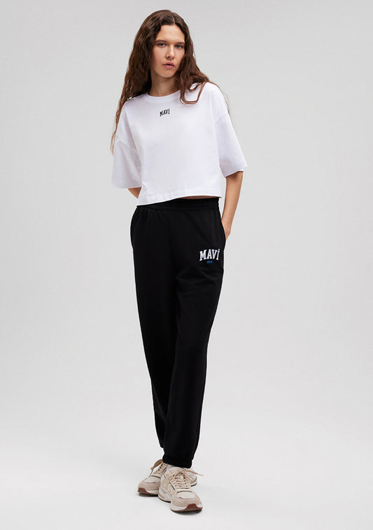 Mavi Logo Printed Black Sweatpants
