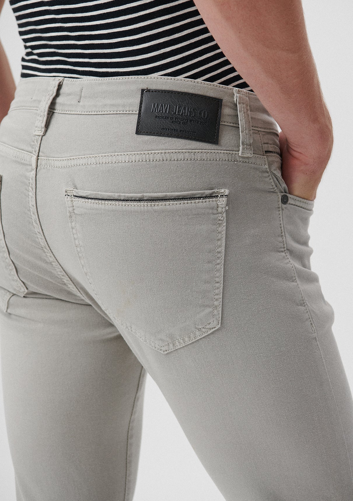 Jake Neutral Grey Mavi Black Gabardine Pants