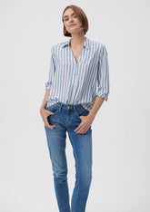 Striped White Blouse