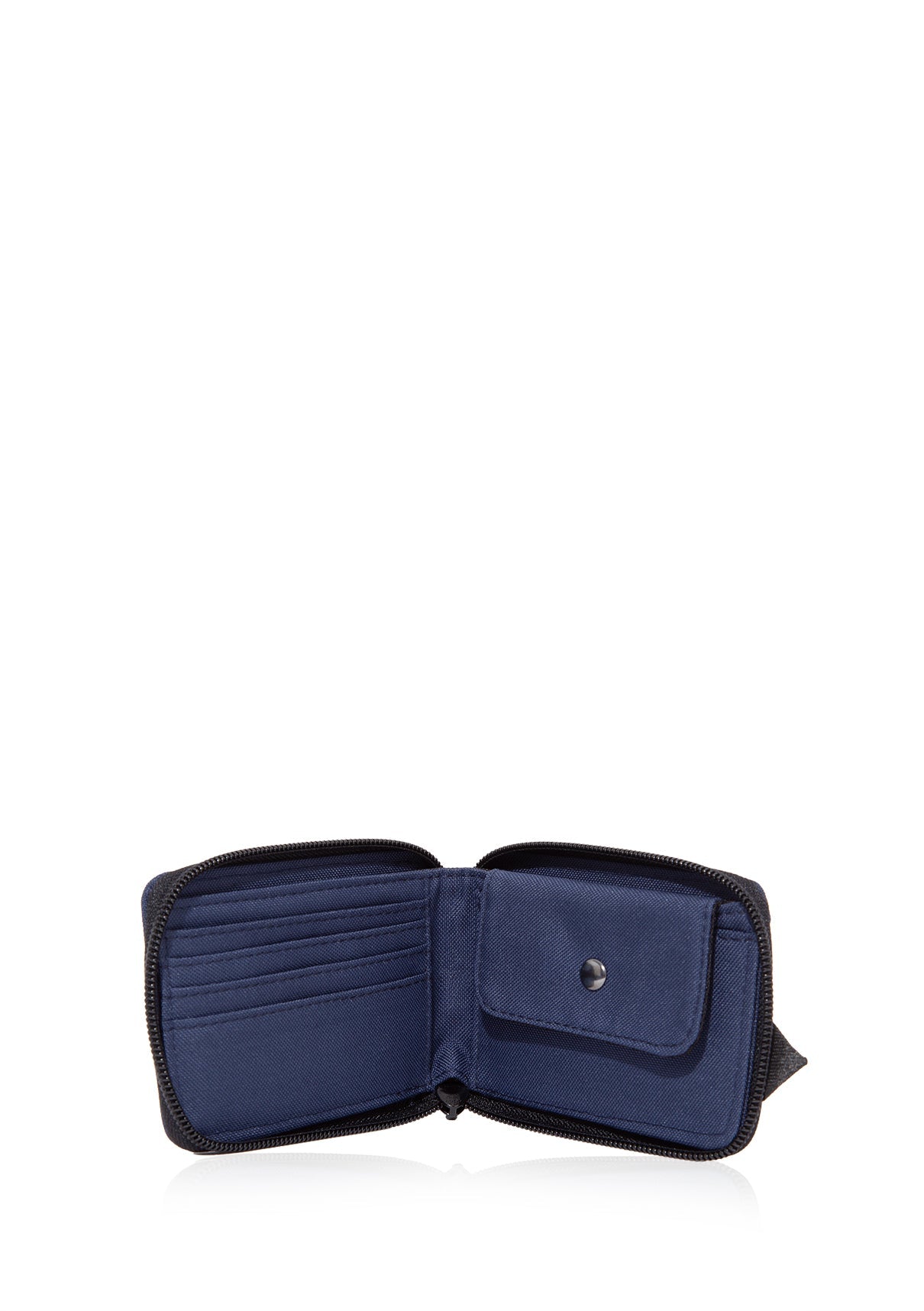Zip Detailed Navy Wallet