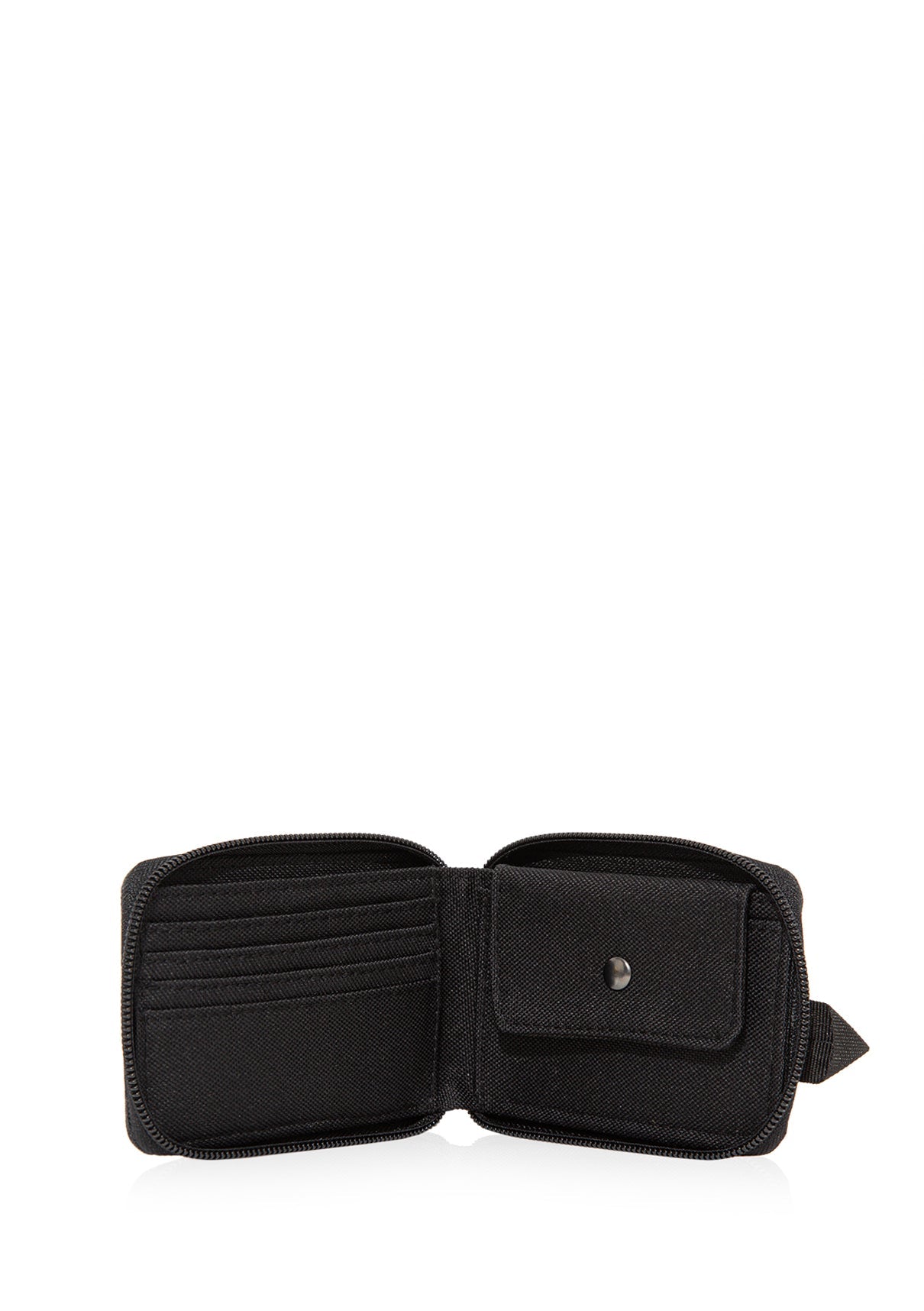 Zip Detailed Black Wallet