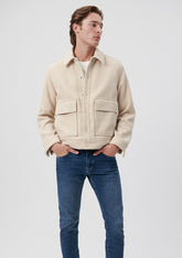 Beige Short Felt Jacket