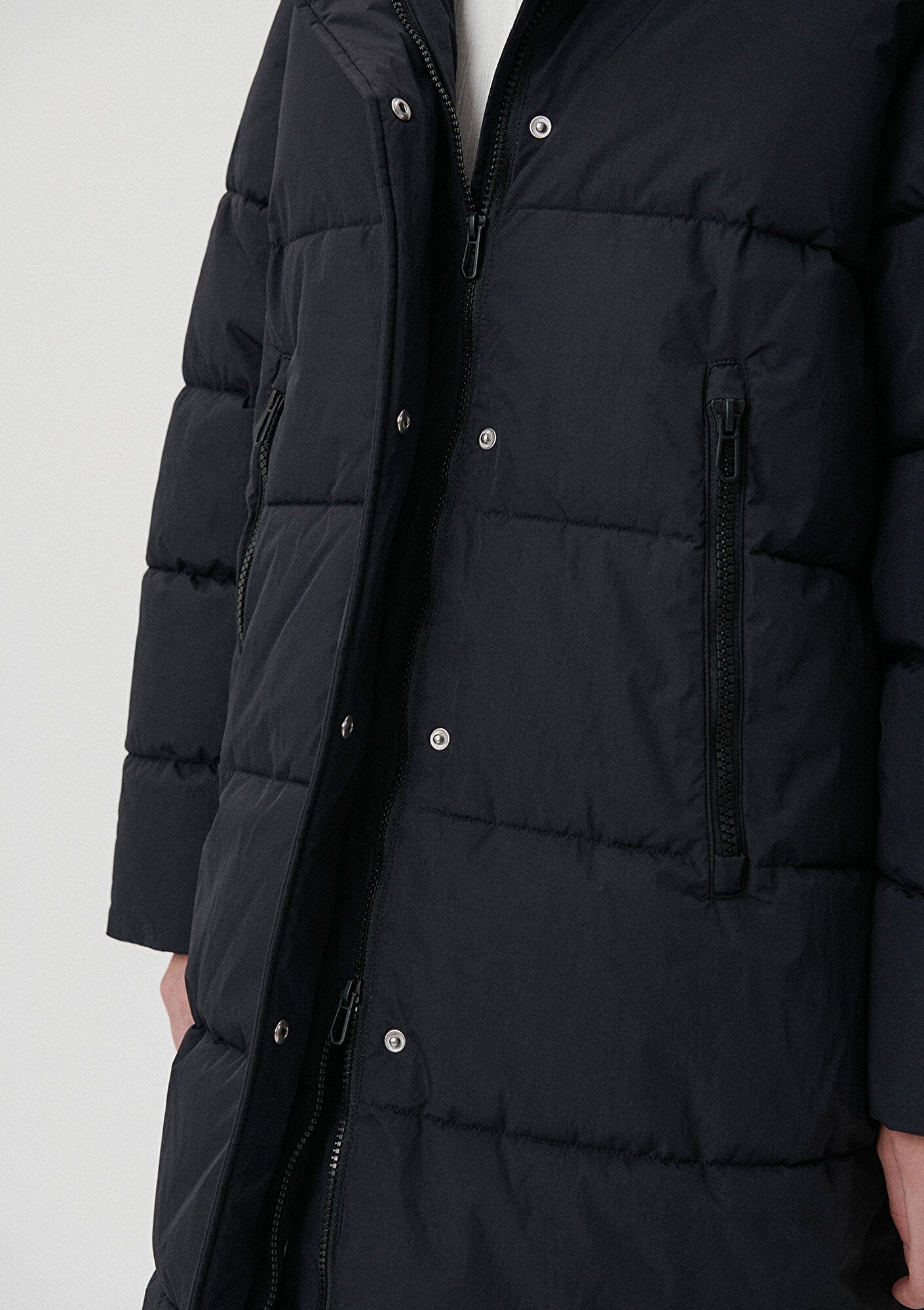 Hooded Black Long Puffer Jacket