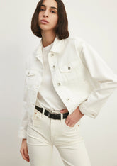 Megi Off White Mavi Premium Jean Jacket