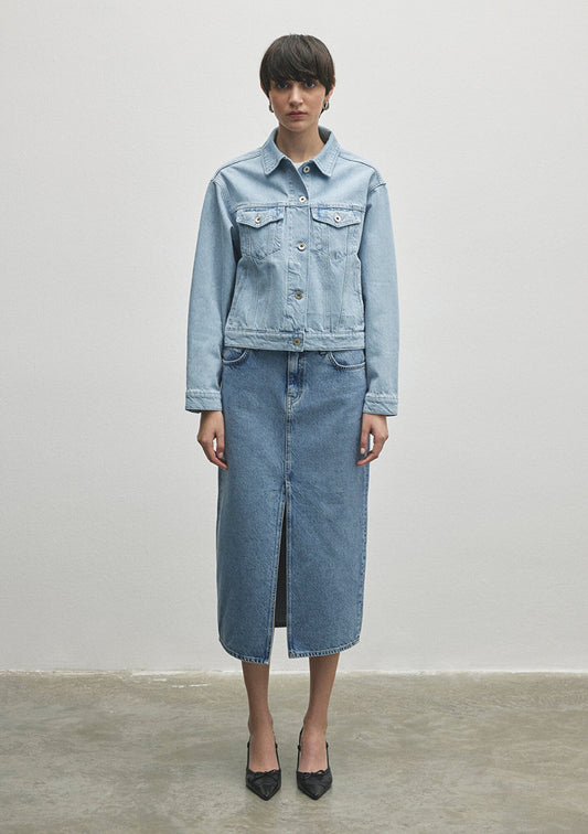 Megi Bleached Mavi Premium Jean Jacket