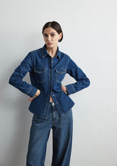 Levin Dark Blue Classic Denim Jean Shirt