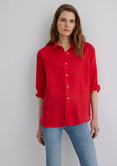 Red Linen Shirt