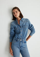 Angela Mid Used Classic Denim Jean Shirt