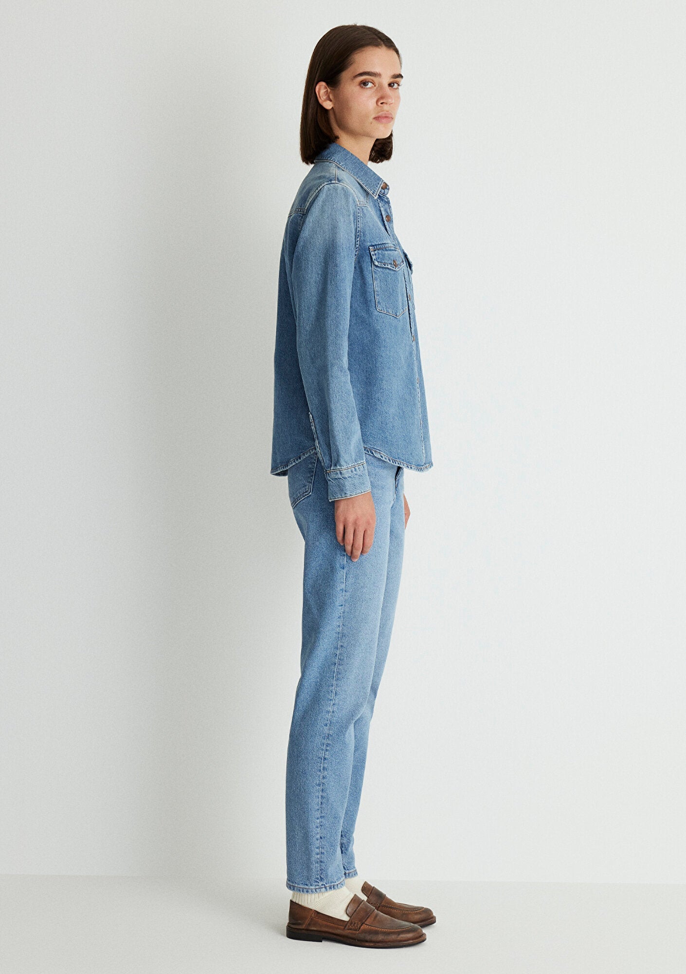 Angela Mid Used Classic Denim Jean Shirt