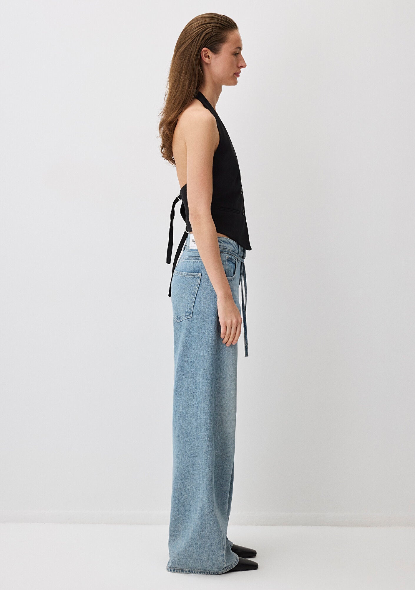 Black Tencel TM Lyocell Blend Sleeveless Blouse