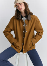 Collar Detailed Brown Shirt