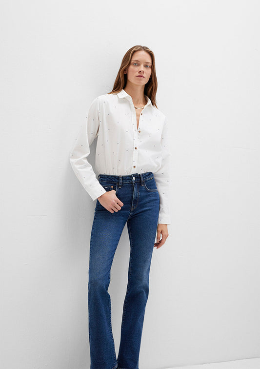Printed White Shirt