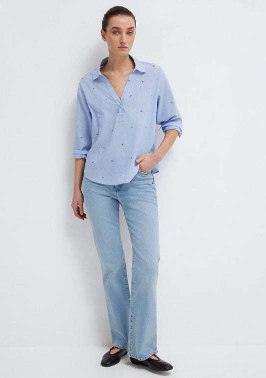 Printed Blue Shirt