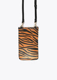 12402005-Zebra print mobile phone bag-Brown