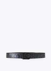 12407003-Reversible metallic animal print belt-Blue