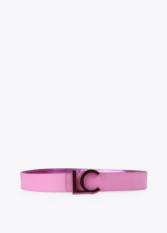 12407005-Reversible metallic belt-Pink