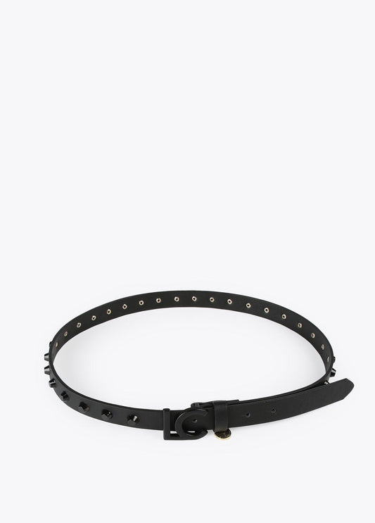 12407008-Flat studded belt-Black