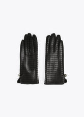 12409013-Houndstooth gloves-Black