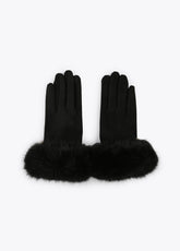 12409014-Fur gloves-Black
