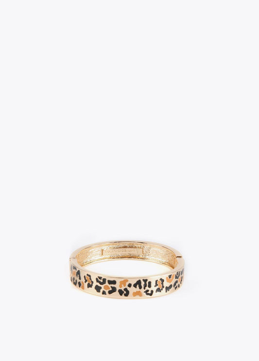 12413009-Golden animal print bracelet-Printed
