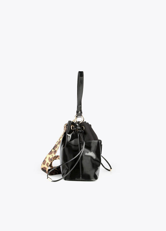 12423001-Two fabric drawstring bag-Black