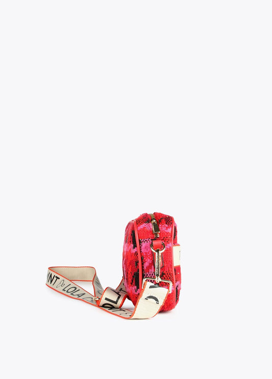 12427019-Houndstooth crossbody bag-Red