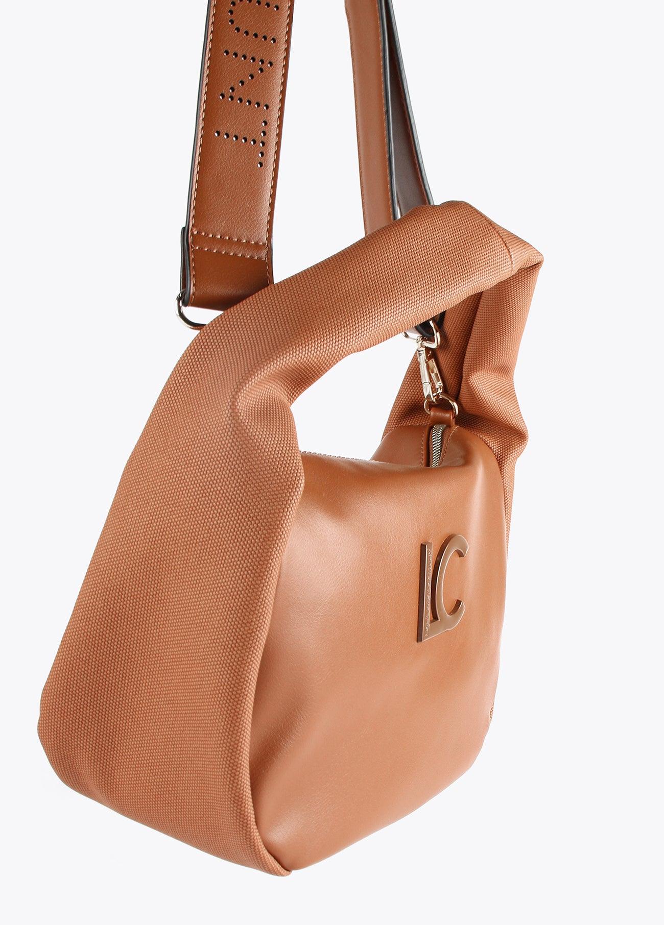 12427028-Contrast textures crossbody bag-Camel