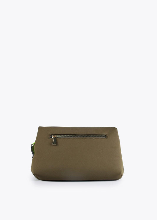 12427029-Neoprene crossbody bag with logo-Kaki
