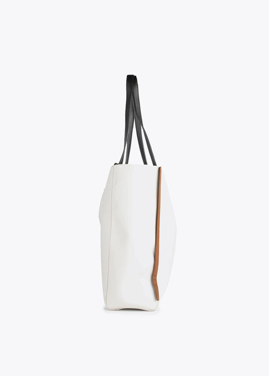 12428018-Rectangular tote bag with contrast piping-Raw