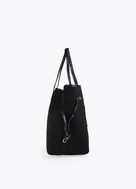 12428026-Metallic animal print tote bag-Blue