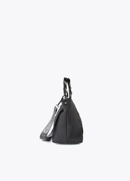 12428035-Neoprene and animal print tote bag-Black