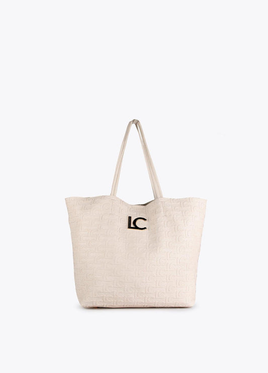 12428039-Embossed monogram tote bag-Raw