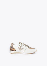 12430005-Leopard and rhinestone sneakers-White