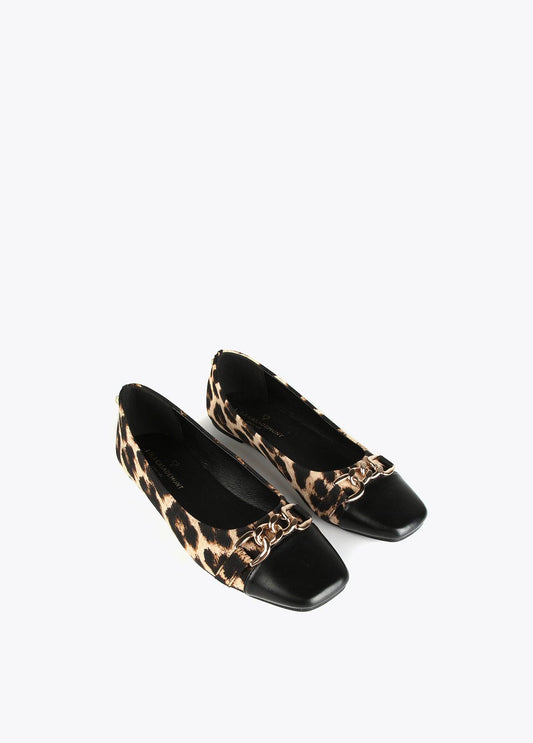 12432005-Flat ballerinas with chains-Printed