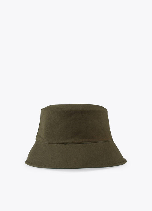 12443015-Patent leather bucket hat with lobster clasp-Kaki