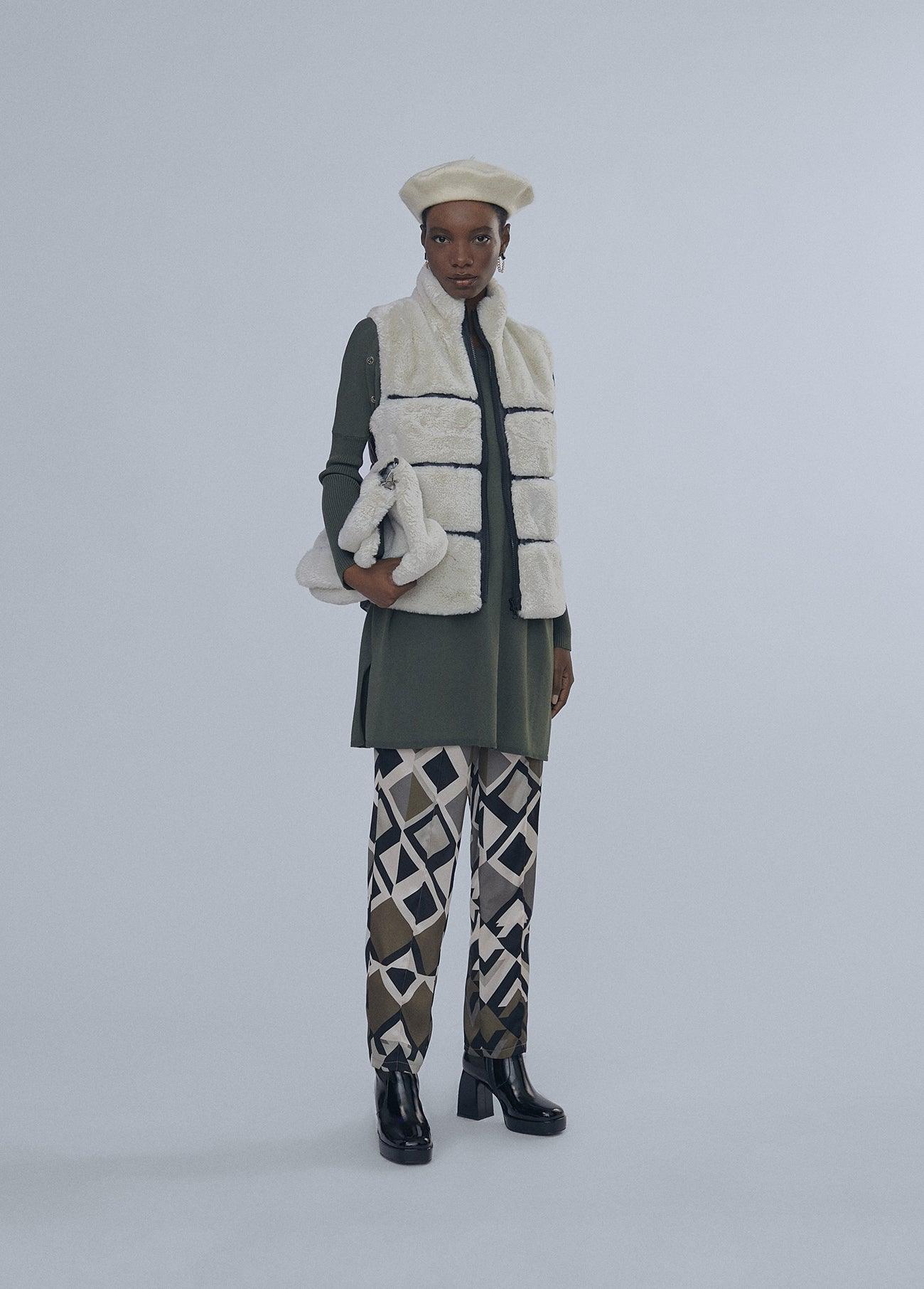 12461004-Long buttoned sweater-Kaki