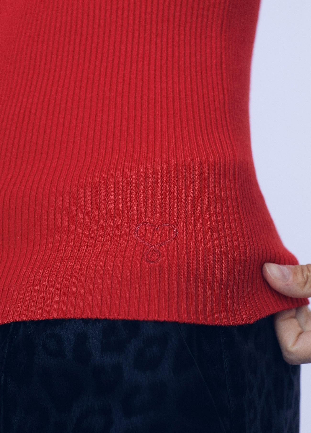 12461005-Sweater with collar detail-Red