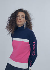 12461015-Two-tone sweater-Pink