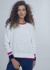 12461016-Sweater with cuff details-White
