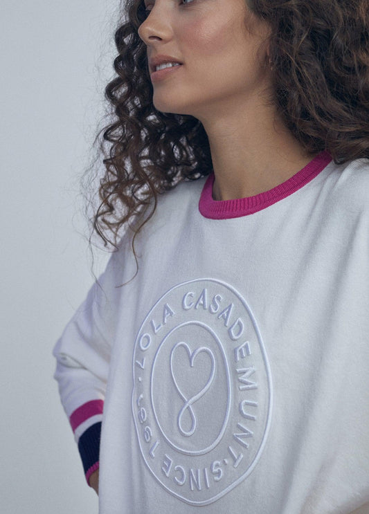 12461016-Sweater with cuff details-White